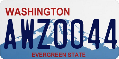 WA license plate AWZ0044