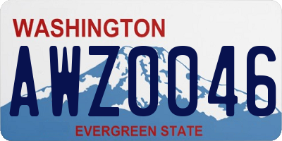 WA license plate AWZ0046