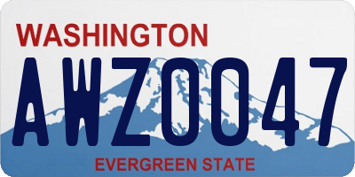 WA license plate AWZ0047