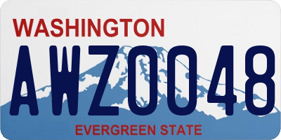 WA license plate AWZ0048