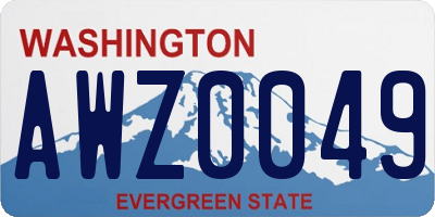 WA license plate AWZ0049