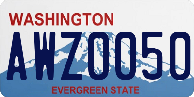 WA license plate AWZ0050