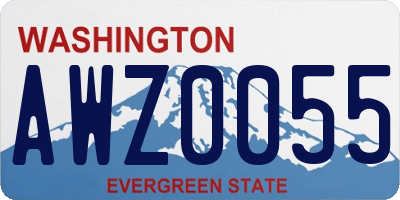 WA license plate AWZ0055