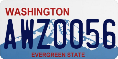 WA license plate AWZ0056