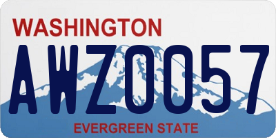 WA license plate AWZ0057