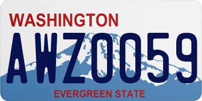 WA license plate AWZ0059