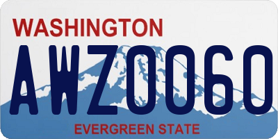 WA license plate AWZ0060