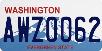 WA license plate AWZ0062