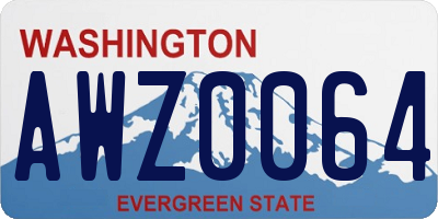 WA license plate AWZ0064