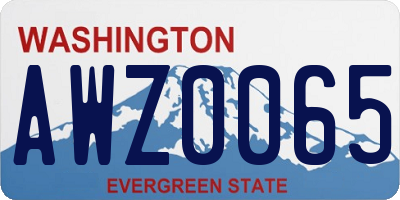 WA license plate AWZ0065