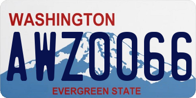 WA license plate AWZ0066
