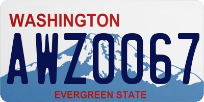 WA license plate AWZ0067