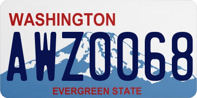 WA license plate AWZ0068