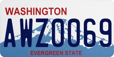 WA license plate AWZ0069