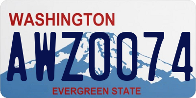WA license plate AWZ0074