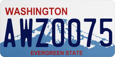 WA license plate AWZ0075