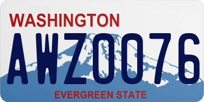 WA license plate AWZ0076