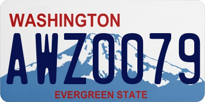 WA license plate AWZ0079