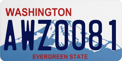 WA license plate AWZ0081