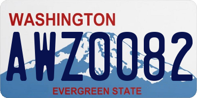 WA license plate AWZ0082