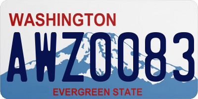 WA license plate AWZ0083