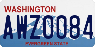 WA license plate AWZ0084