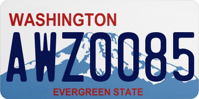 WA license plate AWZ0085
