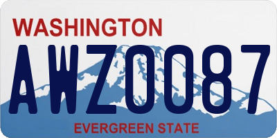 WA license plate AWZ0087