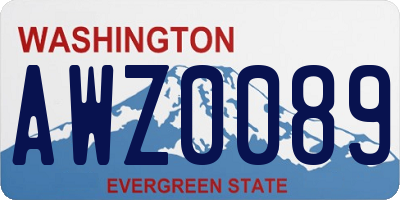 WA license plate AWZ0089
