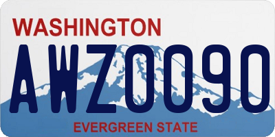 WA license plate AWZ0090