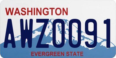 WA license plate AWZ0091