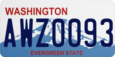 WA license plate AWZ0093