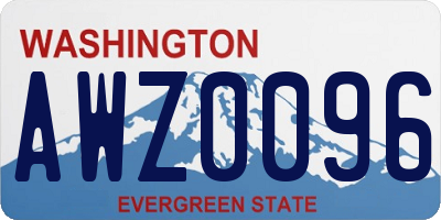 WA license plate AWZ0096