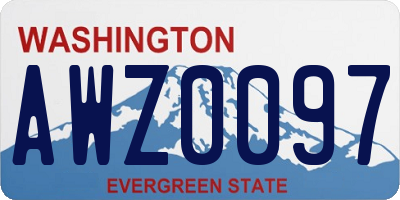 WA license plate AWZ0097