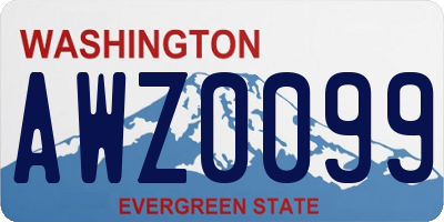 WA license plate AWZ0099