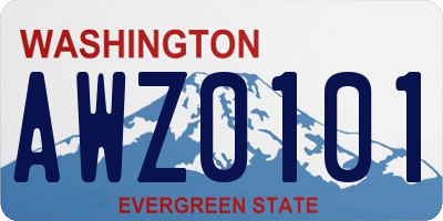WA license plate AWZ0101