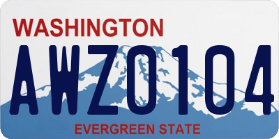 WA license plate AWZ0104