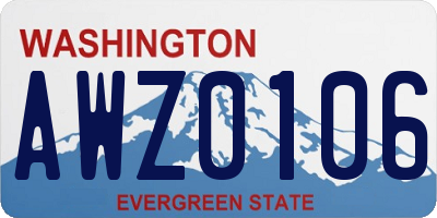 WA license plate AWZ0106