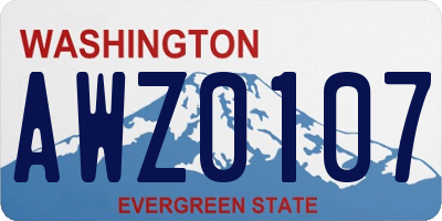 WA license plate AWZ0107