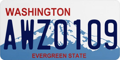 WA license plate AWZ0109