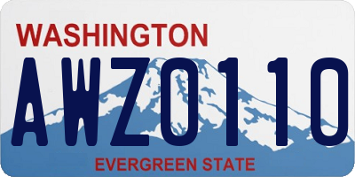 WA license plate AWZ0110