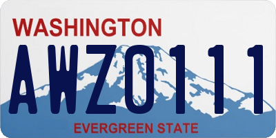 WA license plate AWZ0111