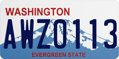 WA license plate AWZ0113