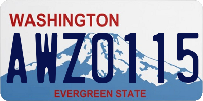 WA license plate AWZ0115