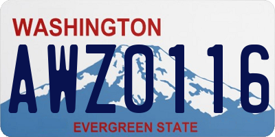WA license plate AWZ0116