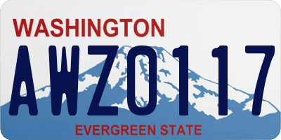 WA license plate AWZ0117