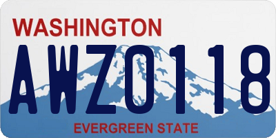 WA license plate AWZ0118
