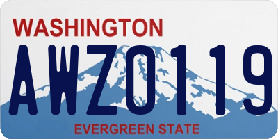 WA license plate AWZ0119