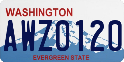 WA license plate AWZ0120