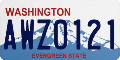 WA license plate AWZ0121